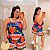 Conjunto Antonela Azul e Rosa Estampado Plus Size - Imagem 1