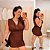 Vestido Gola Boba Marrom Plus Size - Imagem 1
