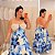 Vestido Capri Estampa Floral Azul Plus Size - Imagem 1
