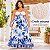 Vestido Capri Estampa Floral Azul Plus Size - Imagem 4