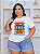T shirt Sardines 1975 Off Listra Azul Plus Size - Imagem 1