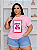 T shirt Estampa Chaotic Rosa Plus Size - Imagem 1