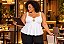 Blusa Bata Flor Branca Plus Size - Imagem 3