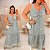 Vestido Longo Sabrina Cinza Azulado Plus Size - Imagem 2
