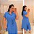 Chemise Botões Emily Azul Plus Size - Imagem 1