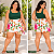 Short Saia Babi Branco Estampa Flor e Caju Plus Size - Imagem 2
