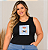 Regata Preta Estampa Urso Plus Size - Imagem 1