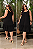 Vestido Barrado Juci Preto Plus Size - Imagem 1