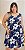 Vestido Alça Emília Azul Marinho Estampado Plus Size - Imagem 1