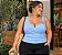 Blusa Alça Flor Lilian Azul BB Plus Size - Imagem 1