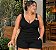Blusa Alça Flor Lilian Preta Plus Size - Imagem 1
