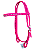 Cabeçada de testeira com afogador  em silicone rosa pink com pedraria - Imagem 2