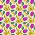 Tecido Avimor Digital Ameixas Com Flores Fundo Vintage - Imagem 1