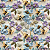 Tecido Tricoline Digital Natureza Abelhas Lilas - Imagem 1