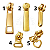 Cursor Exclusivo para o Zíper Two Way Bicolor nº5 - Cor Dourado - Imagem 1