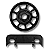 Volante + Base Longa P/ Singer / Elgin Std - Pretinha 15C 15x30 Raiado - All Black - Imagem 2