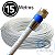 Cabo Coaxial para Antena de TV Flexivel 90% Malha 15 Metros Crimpado - Proeletronic - Imagem 1