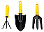 Kit Jardinagem 3 Peças Pá Garfo Rastelo conjunto Ferramentas Jardim horta - Imagem 8