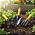 Kit Jardinagem 3 Peças Pá Garfo Rastelo conjunto Ferramentas Jardim horta - Imagem 2