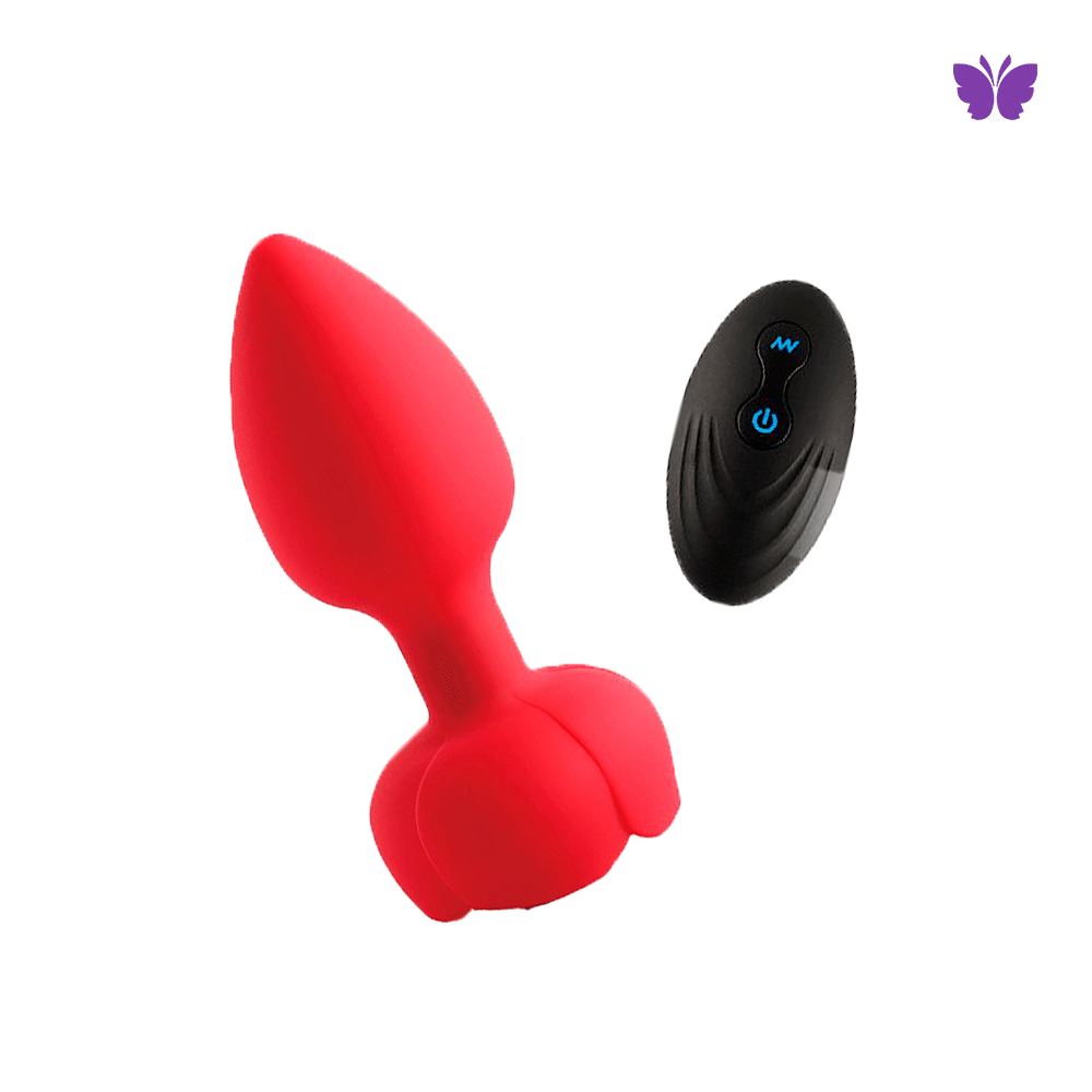 Plug anal com Led em silicone com vibrador e Controle Remoto - Imagem 1