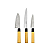 Jogo 3 Facas Japonesas Cozinha Asia Master Chef - Imagem 2