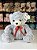 Urso pelúcia cinza com laço -30cm - Imagem 1