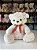 Urso pelúcia bege com laço -30cm - Imagem 1