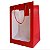 Kit 5 sacolas com visor  35x25 (vermelho) - Imagem 1