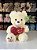 Urso pelúcia dois corações bege-34cm - Imagem 1
