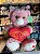 Urso pelúcia com coração cor rosa-28cm - Imagem 2