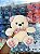 PELUCIA URSO ref. FE6805 Branco/rosa -21cm und. - Imagem 1