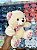 PELUCIA URSO ref. FE6805 Branco/rosa -21cm und. - Imagem 2