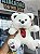 Urso pelúcia branco com cachecol FE7239 28cm - Imagem 1
