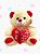 Urso pelúcia coração - BRANCO -20cm - Imagem 1