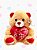 Urso pelúcia coração - BEGE-20cm - Imagem 1