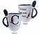 Caneca Personalizada com Colher - Preta Inicial Floral com Nome e Frase - Imagem 1