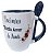 Caneca Personalizada com Colher - Preta Inicial Floral com Nome e Frase - Imagem 2