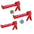 Kit 3 Aplicadores Silicone NOVE54 Vermelho Aço Carbono - Imagem 4