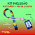 KIT INCLUSÃO: Colar Quebra Cabeça Quadrado + Porta Crachá Azul - Imagem 1