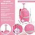 KIT MOCHILA DE RODINHA ESTOJO LANCHEIRA MATELASSE UNICORNIO JUST - Imagem 5