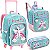 KIT MOCHILA DE RODINHAS LANCHEIRA ESTOJO UNICORNIO DREAM BIG - Imagem 1