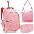 KIT MOCHILA COM RODAS ESTOJO E LANCHEIRA BORDADO CUPCAKE - Imagem 3