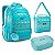 KIT MOCHILA ESCOLAR LANCHEIRA E ESTOJO BORDADO CONCHA - Imagem 3