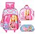 MOCHILA COM RODAS LANCHEIRA E ESTOJO MENINA BARBIE - Imagem 1