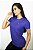 Camiseta Fitness Manga Curta Feminino ROMA Básica Azul Médio - Imagem 2