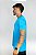 Camiseta Fitness Manga Curta Masculino ROMA Mescla Azul Claro - Imagem 2