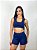 Shorts Fitness Curto Feminino Emana ROMA Cintura Arco Azul Escuro - Imagem 1