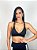 Top Fitness Baixo Impacto Feminino ROMA Elástico Preto - Imagem 1