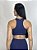 Top Fitness Médio Impacto Emana Feminino ROMA Básico Azul Escuro - Imagem 3