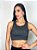 Top Fitness Médio Impacto Feminino ROMA Cropped Logo Cinza Médio - Imagem 1